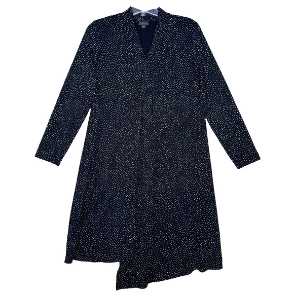 J Jill Dress Womens Large Black White Polka Dot Wearever Collection Shift Preppy - Picture 1 of 7